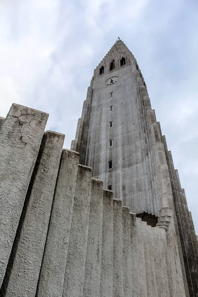 Steeple Hallgrimskirkja Cathedral Reykjavik Islandia — Foto de Stock