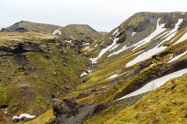 Landschap Aan Fimmvorduhals Wandelweg Ijsland — Stockfoto