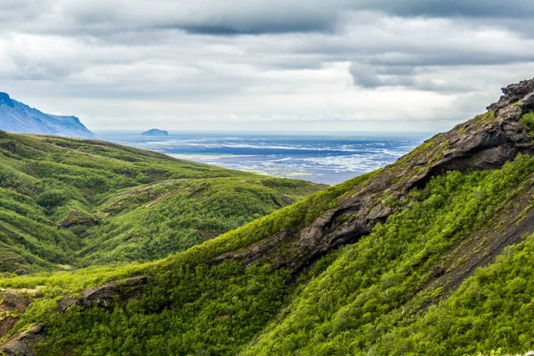 Vista Valle Thorsmoerk Sendero Fimmvorduhals Islandia — Foto de Stock