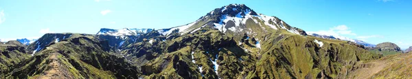 Panorama Van Een Bergketen Thorsmoerk Gebied Hooglanden Van Ijsland — Stockfoto