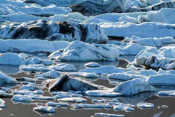 Glaces Flottantes Dans Lac Glaciaire Fjallsarlon Par Une Soirée Été — Photo