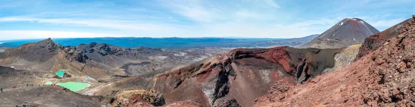 Vie Emerald Lakes Red Crater Und Mount Ngauruhoe Tongariro Alpine — Stockfoto