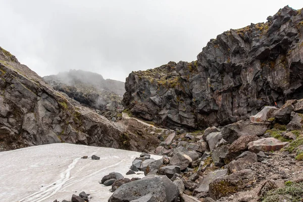 Senderismo Monte Taranaki Soleado Día Verano Nueva Zelanda —  Fotos de Stock