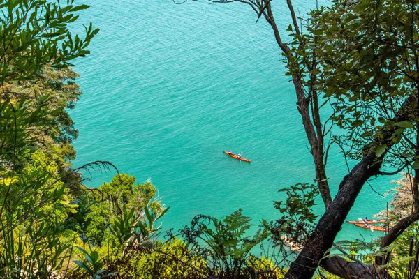 Kajakpaddling Vid Kusten Berömda Abel Tasman National Park Sydön Nya — Stockfoto