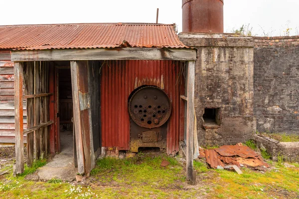 Antiga Fábrica Mineração Cidade Fantasma Waiuta Ilha Sul Nova Zelândia — Fotografia de Stock