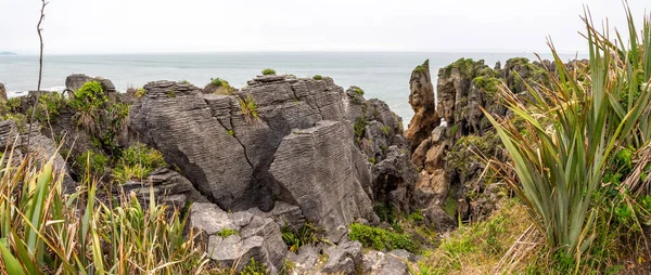 ニュージーランドの西海岸にある美しいパンケーキ岩南島 — ストック写真