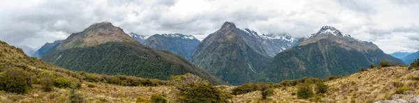 Panoramiczny Widok Alpy Południowe Key Summit Park Narodowy Fiordland Wyspa — Zdjęcie stockowe