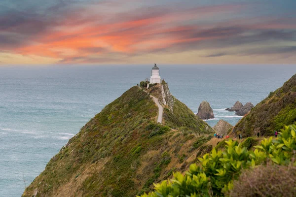 Famosa Paisagem Farol Nugget Point Ilha Sul Nova Zelândia — Fotografia de Stock