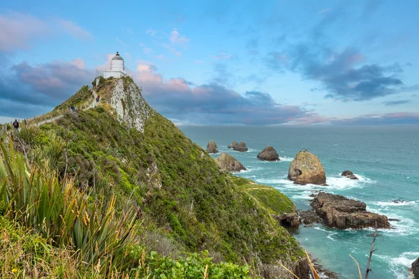 Famosa Paisagem Farol Nugget Point Ilha Sul Nova Zelândia — Fotografia de Stock