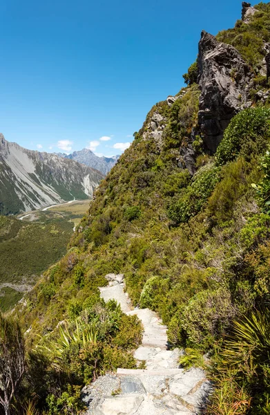 Wandelpad Naar Mueller Hut Route Aoraki National Park South Island — Stockfoto