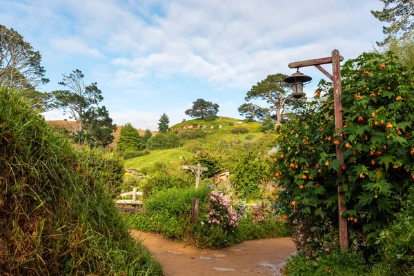 Famous Hobbiton Village Matamata Movies Hobbit Lord Rings New Zealand — Fotografia de Stock