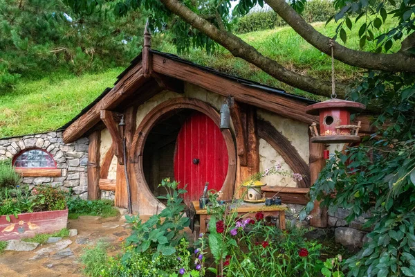 Słynna Wioska Hobbiton Matamata Filmów Hobbit Lord Rings Nowa Zelandia — Zdjęcie stockowe