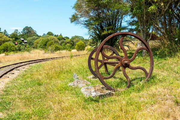 Máquinas Velhas Bateria Estampagem Deserta Karangahake Península Coromandel Nova Zelândia — Fotografia de Stock