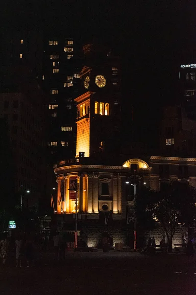 Auckland Városháza Éjszaka Zéland — Stock Fotó