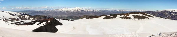 Panorama Paysage Enneigé Sentier Randonnée Fimmvoerduhals Hautes Terres Islande — Photo