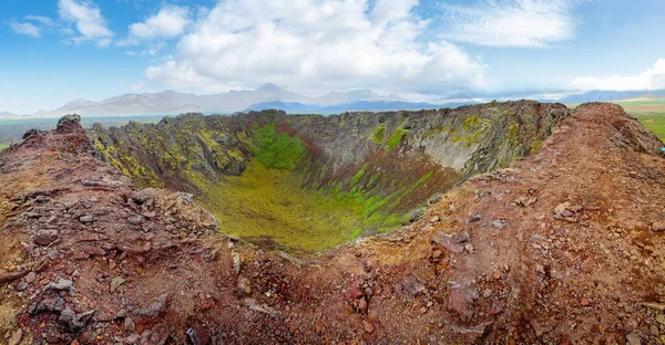 Blick Den Krater Des Vulkans Eldborg Westisland — Stockfoto