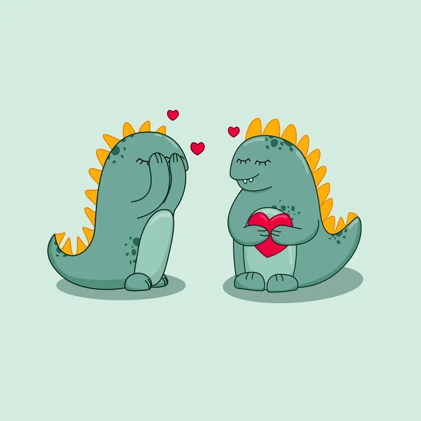 Birkaç sevimli dinozorun vektör çizimi