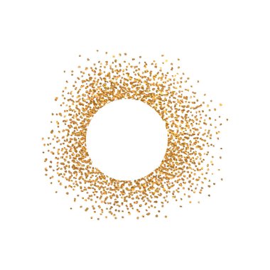 Altın şekil, altın tozu, altın leke, altın folyo, altın doku. Vektör izole edildi.