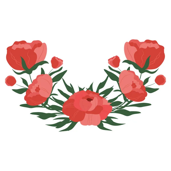 Квіткова Композиція Букет Півоній Елемент Логотипу Елемент Дизайну Карт Запрошень — стоковий вектор