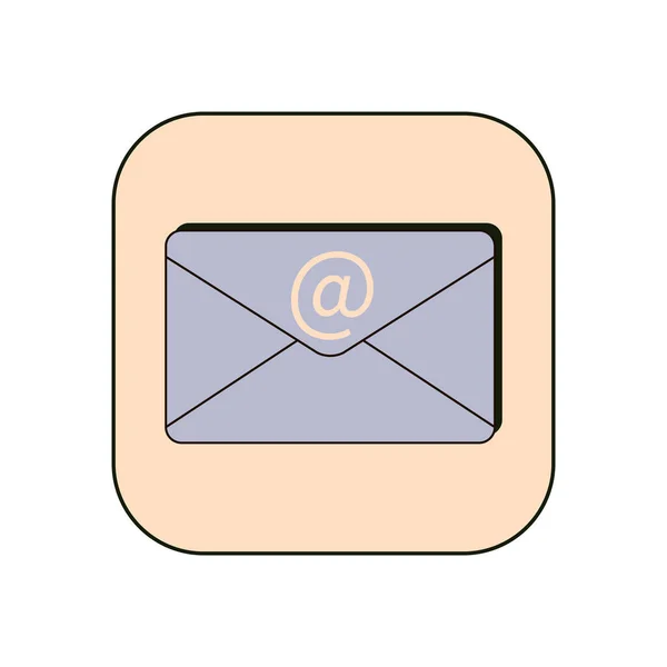 Icône Couleur Email Style Rétro Plat Vectoriel Isolé — Image vectorielle