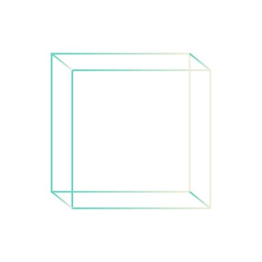 Küp çizgileri eğimli. Tasarım için element, web tasarımı, logo. Vektör izole edildi.