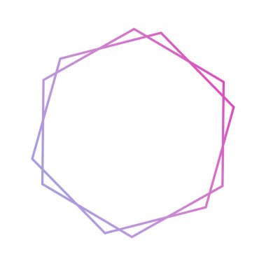 Çokgen çizgi gradyan neonu çerçevele. Çerçeve, tasarım elementi, web tasarımı, logo. Vektör izole edildi.