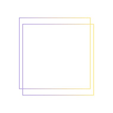 Kare çizgi gradyanı neon. Çerçeve, tasarım elementi, web tasarımı, logo. Vektör izole edildi.