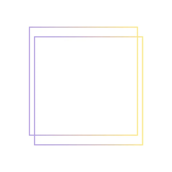 Square Line Gradient Neon Frame Element Design Web Design Logo — Stock Vector