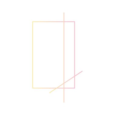 Çerçeve dikdörtgen çizgi gradyanı neon. Çerçeve, tasarım elementi, web tasarımı, logo. Vektör izole edildi.