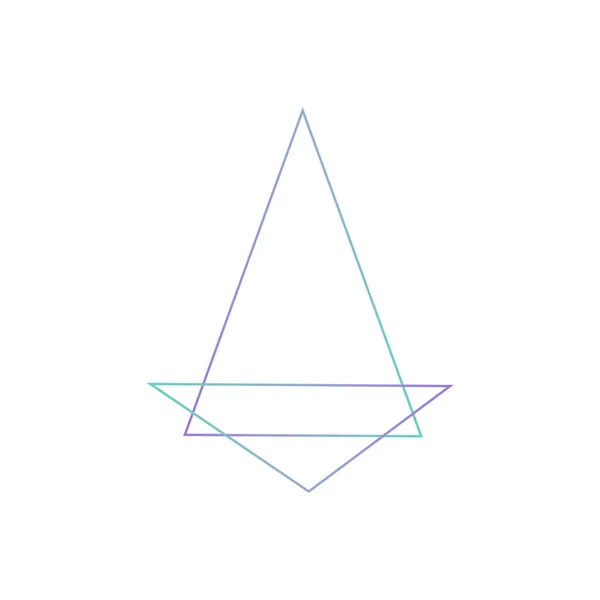 Çerçeve üçgen çizgi gradyanı neon. Çerçeve, tasarım elementi, web tasarımı, logo. Vektör izole edildi.