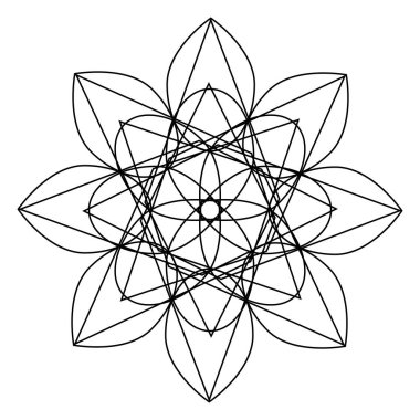 Mandala, yuvarlak süs. Tasarım elemanı, logo, kartvizitler. Vektör izole edildi.