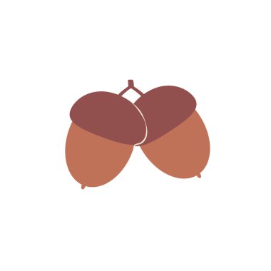 Meşe palamudu. Simge. Kartpostalların, parmak izlerinin ve tasarımın dekorasyonu için. Vektör.