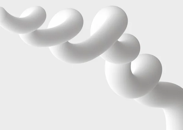 Soyut beyaz-gri arka plan. 3 boyutlu yatay spiral. Üç boyutlu dalgalar. Pankartlar, web siteleri ve uygulamalar için hafif arkaplan.