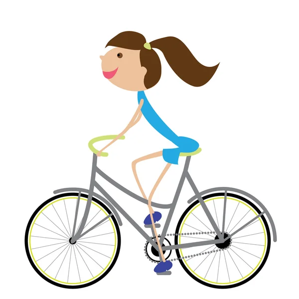 Woman on bike — Stock Vector