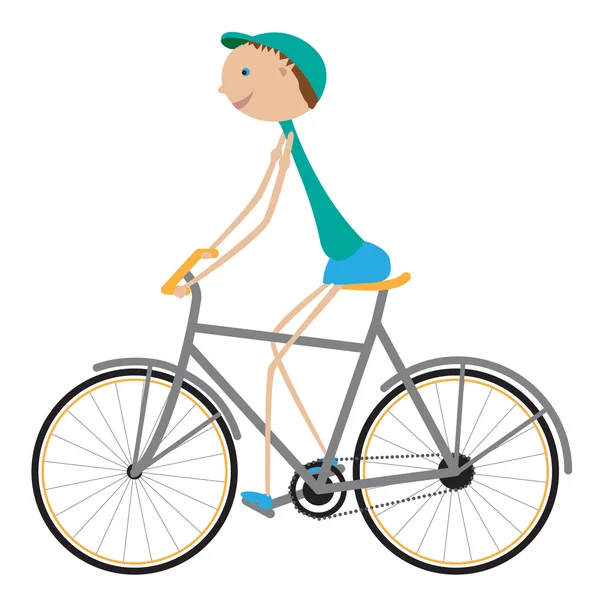 Uomo in bicicletta — Vettoriale Stock