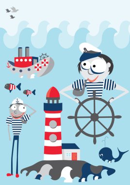 denizci vektör çizim