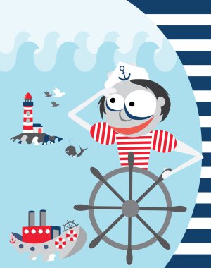 denizci vektör çizim