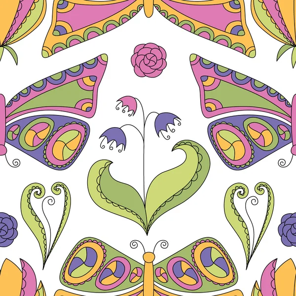 Çiçek ve kelebek deseni