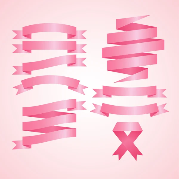 Pembe kurdele afiş kümesi