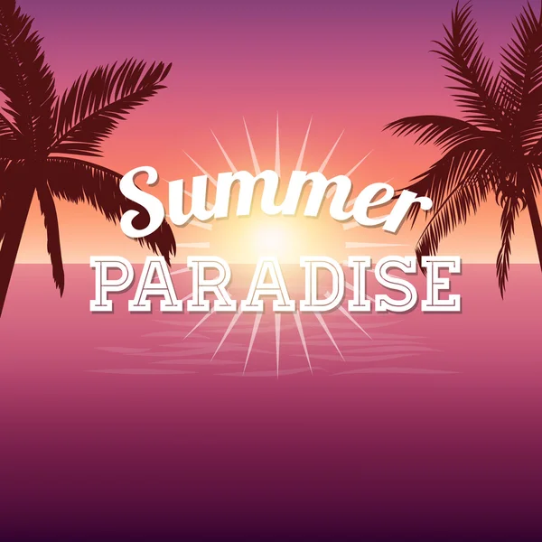 Palmiye ağacı ile günbatımı okyanus plaj