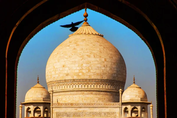 Taj Mahal. Pohled z oblouku. Agra, Indie — Stock fotografie