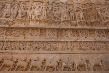 Jagdish mandire Tapınağı. Udaipur, Hindistan. Duvar parçaları.