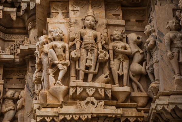 Gégény Mandir Temple. Udaipur, India. Töredékek a falak. — Stock Fotó