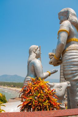 Ayrıntı heykel. Murudeshwar. Tapınak Karnataka, Hindistan