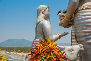 Ayrıntı heykel. Murudeshwar. Tapınak Karnataka, Hindistan