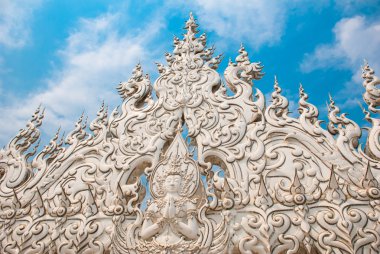 Dekor ile parçası. WAT Rong Khun, Beyaz Tapınak. Chiang Rai, Tayland.