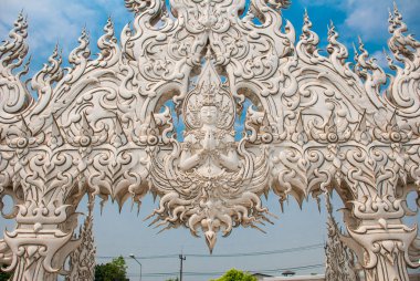 Dekor ile parçası. WAT Rong Khun, Beyaz Tapınak. Chiang Rai, Tayland.