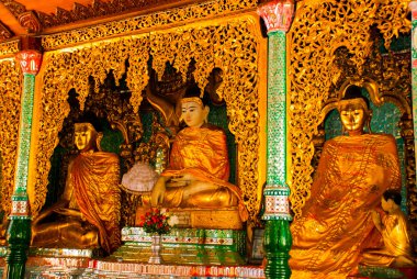 Heykel Bubba Shwedagon Selami pagoda. Yangon, Myanmar