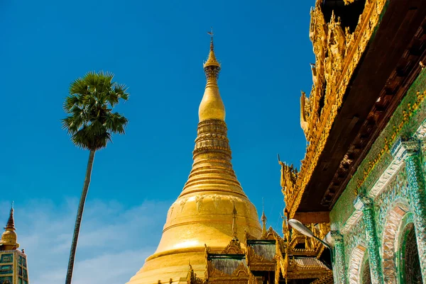 Goldene Stupa. shwedagon paya Pagode. Yangon, Myanmar — Stockfoto