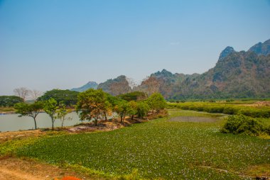 Üstten Görünüm şehirler Mawlamyine, Hha an. Myanmar çevresinde yerin güzel manzara. Burma.